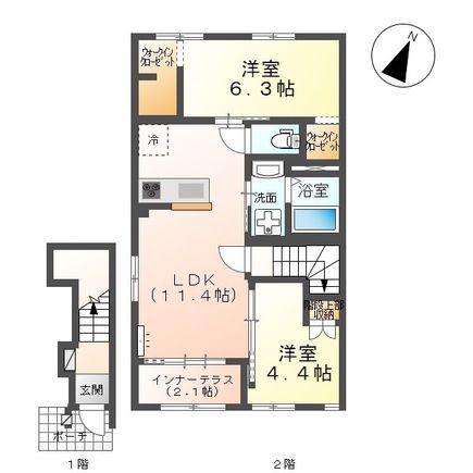 ヴルツェル成東IIの間取り