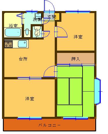 桜ハイツ渡部の間取り