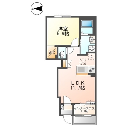 泉佐野市下瓦屋のアパートの間取り