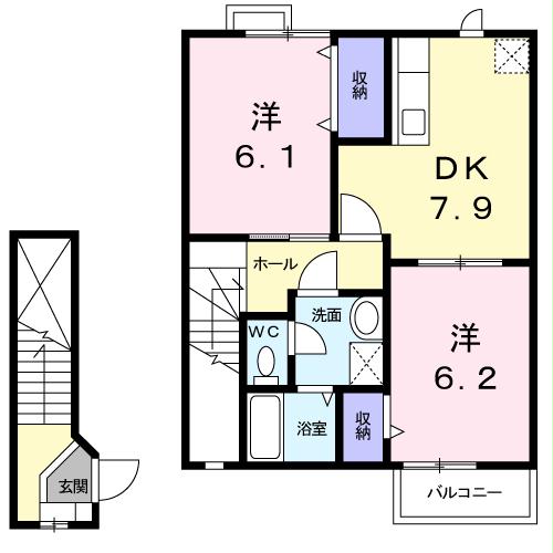 エクセレントアヴェニュー　202号室の間取り