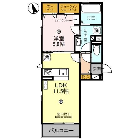 明石市西新町のアパートの間取り