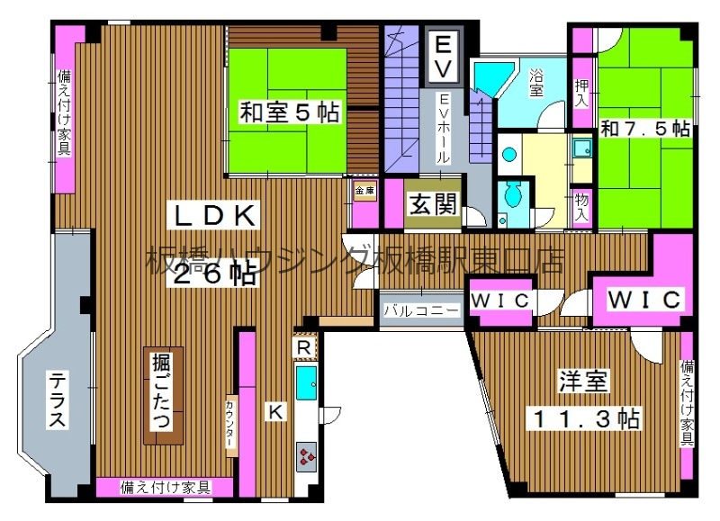 板橋区上板橋のマンションの間取り