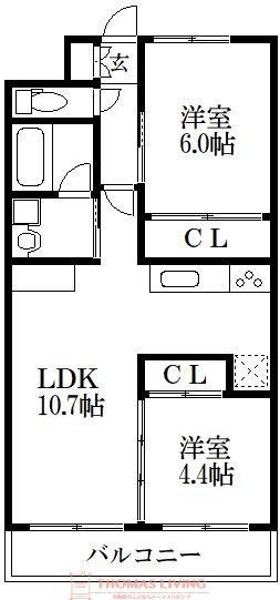 福岡市東区下原のマンションの間取り