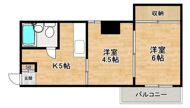 大阪市東住吉区田辺のマンションの間取り