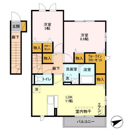 さいたま市緑区道祖土のアパートの間取り