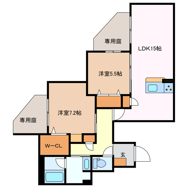 津市鳥居町のマンションの間取り