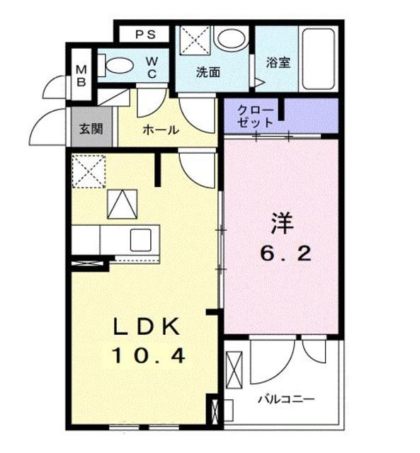 和泉市上代町のアパートの間取り