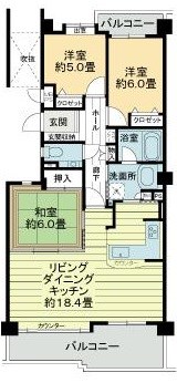 名古屋市千種区富士見台のマンションの間取り