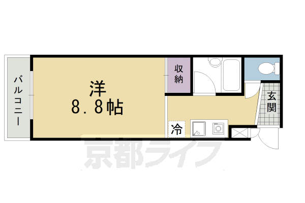 京都市伏見区海老屋町のマンションの間取り