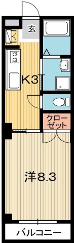 高知市丸ノ内のマンションの間取り