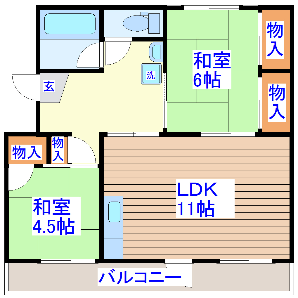 コーポラス霞　Ｂ棟の間取り