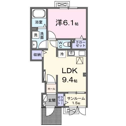 東根市大字蟹沢のアパートの間取り