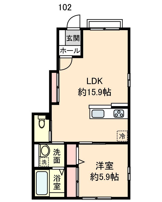 丹波篠山市大沢のマンションの間取り