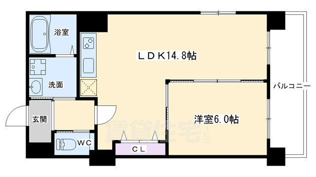 京都市右京区西京極東大丸町のマンションの間取り