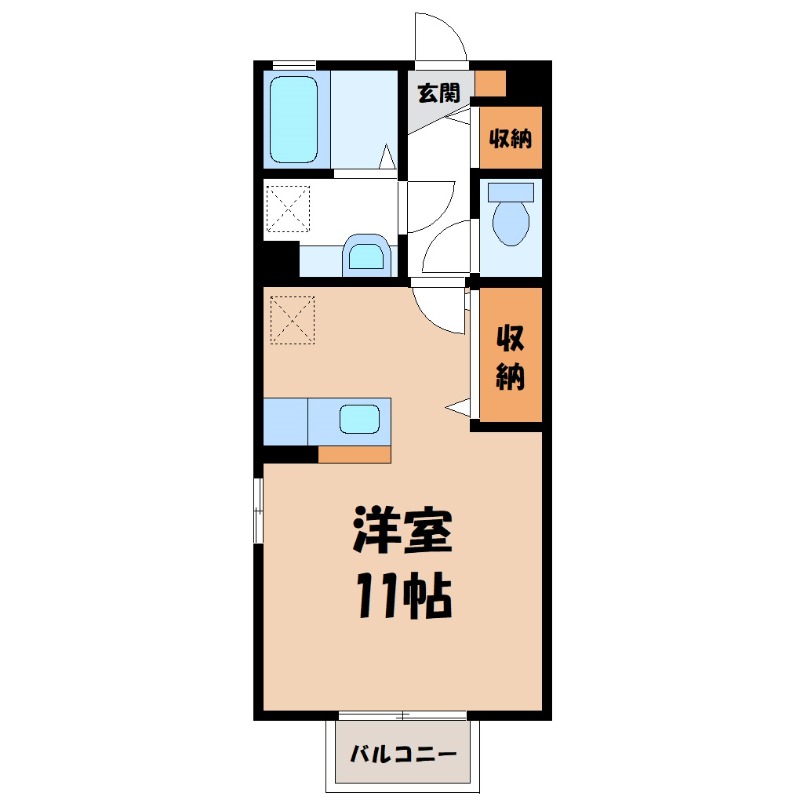 筑西市小川のアパートの間取り