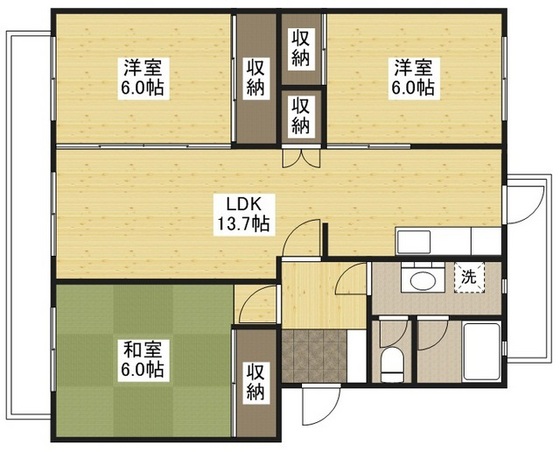 広島市佐伯区五月が丘のマンションの間取り