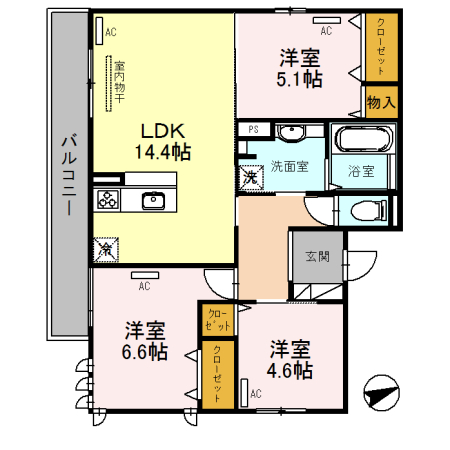 D-room 南住吉　マリキータの間取り