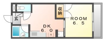 岡山市北区奥田西町のアパートの間取り