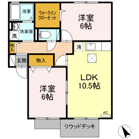 ヴェルドミール敷島　ＡＢ　Aの間取り