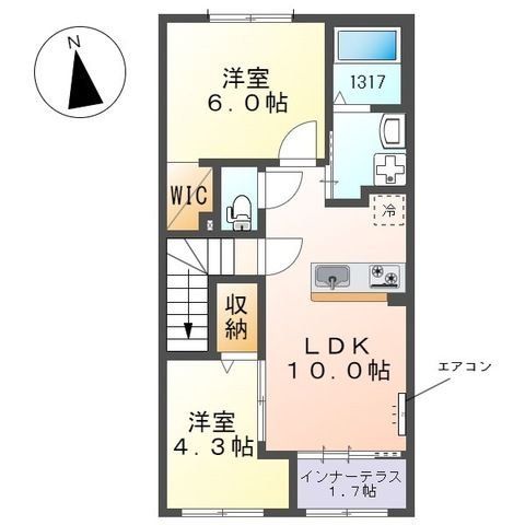 川口市差間のアパートの間取り