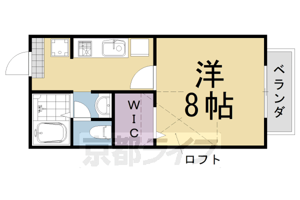 京都市西京区桂千代原町のアパートの間取り