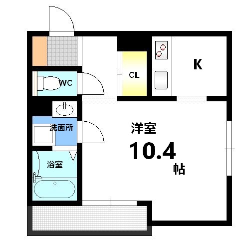 広島市中区江波南のアパートの間取り