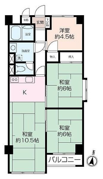 鎌倉市手広のマンションの間取り