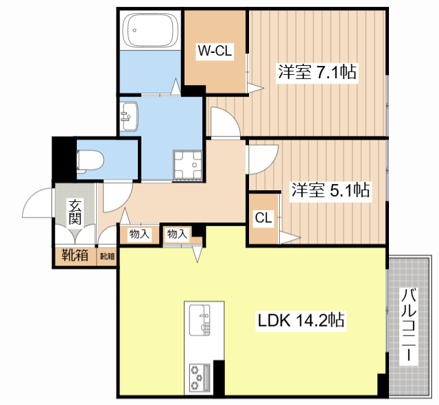 長浜市八幡中山町のマンションの間取り