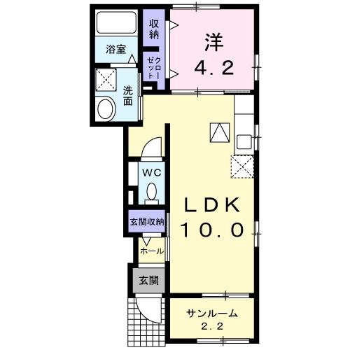 【金沢市諸江町のアパートの間取り】