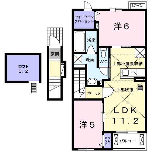 甲府市池田のアパートの間取り