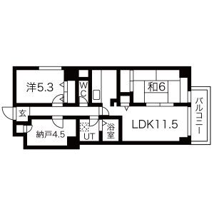 京都市南区吉祥院九条町のマンションの間取り