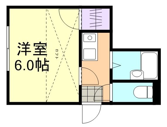 倉敷市日吉町のアパートの間取り