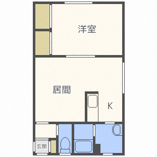 札幌市中央区南二十条西のアパートの間取り