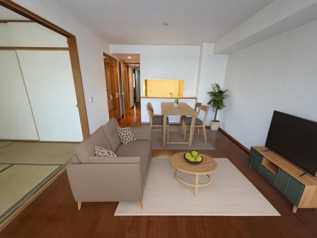 居室・リビング　家具・家電はＣＧ画像です。