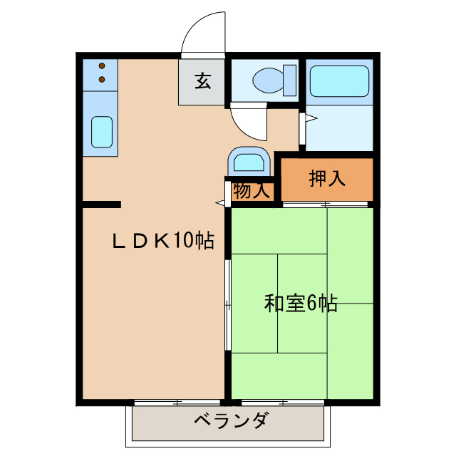 岩国市御庄のアパートの間取り