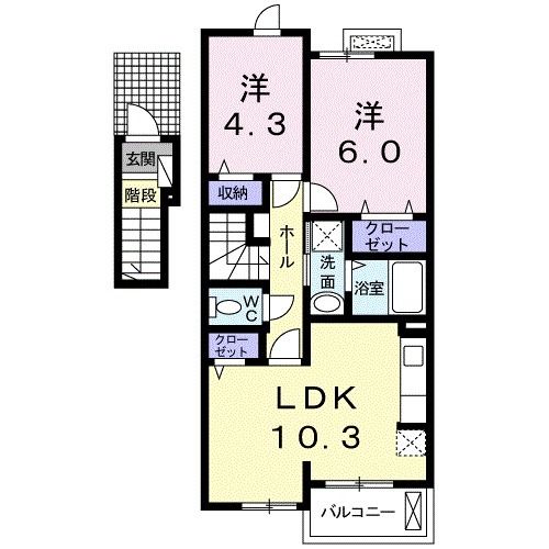 名張市南町のアパートの間取り