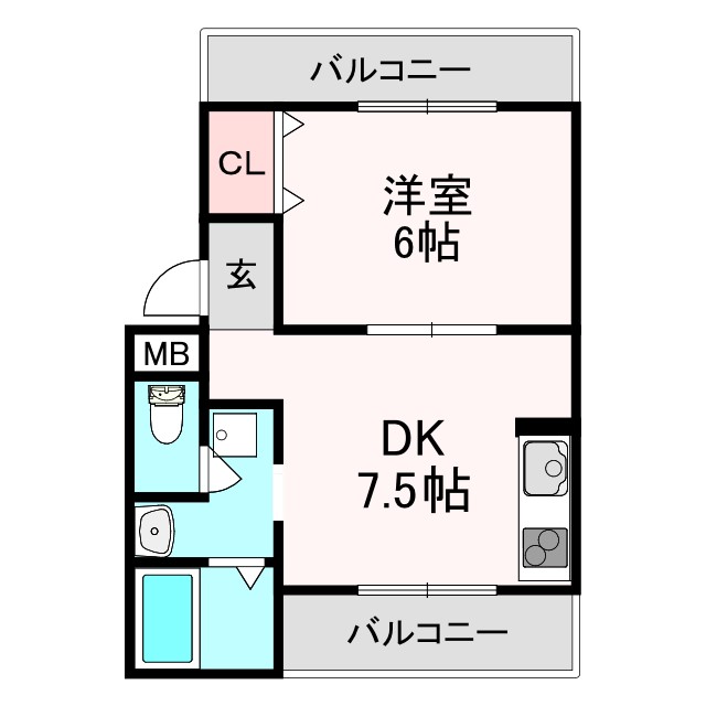 大阪市阿倍野区北畠のマンションの間取り