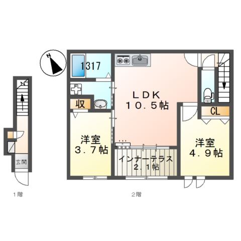 コントレイル糸引の間取り