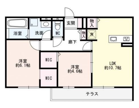 明石市大久保町大窪のアパートの間取り