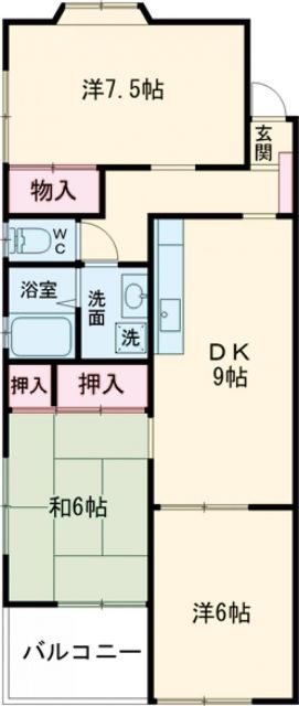 北九州市若松区今光のアパートの間取り