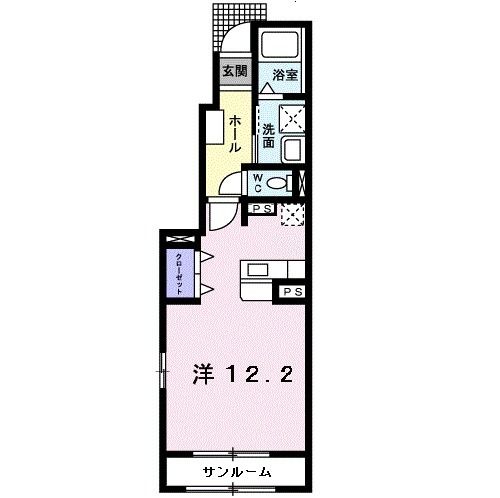 福井市西方のアパートの間取り