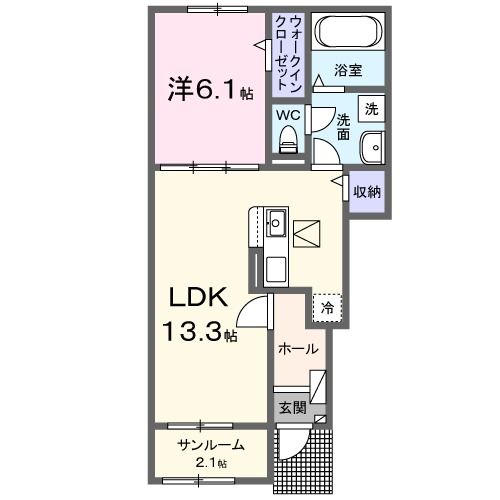 広島市安佐北区上深川町のアパートの間取り