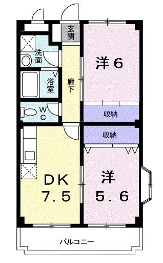 羽島郡岐南町八剣のマンションの間取り