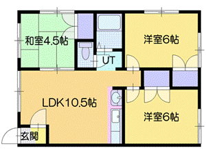 千歳市住吉のアパートの間取り