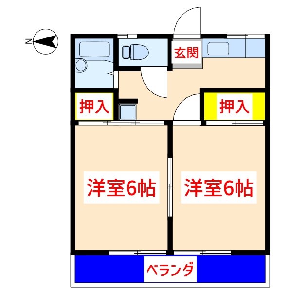 霧島市隼人町姫城のアパートの間取り