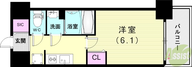 アドバンス神戸パーチェの間取り