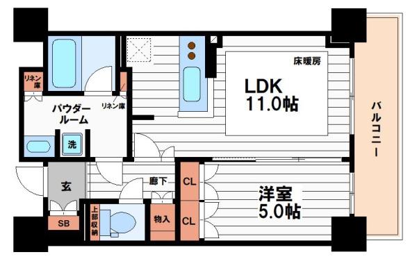 ローレルタワー堺筋本町の間取り