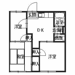 揖保郡太子町老原のアパートの間取り