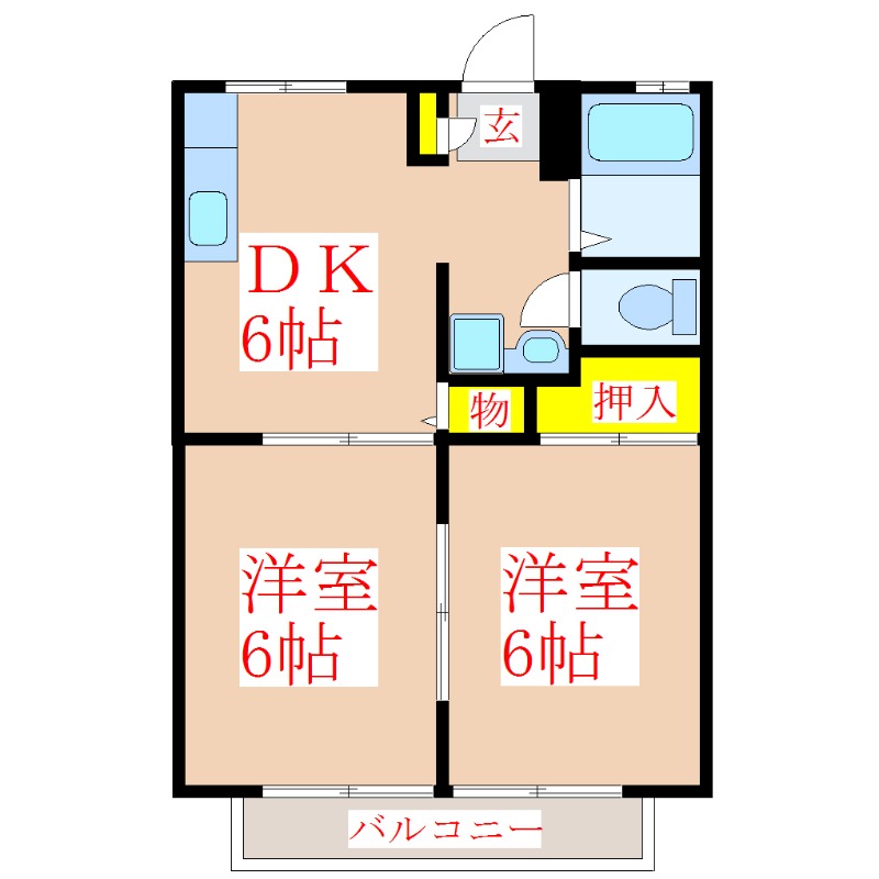 サンシティ隼人　Ａ棟の間取り