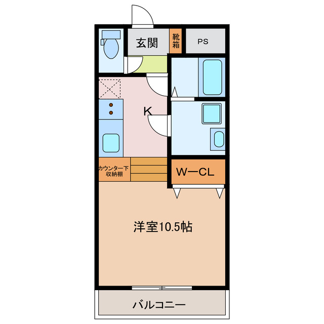 津市栗真町屋町のアパートの間取り